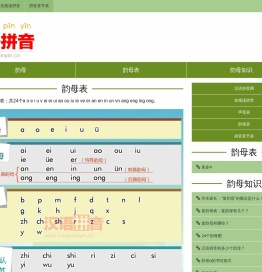 韵母表:声母表和韵母表