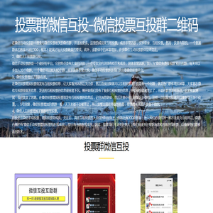 投票群微信互投